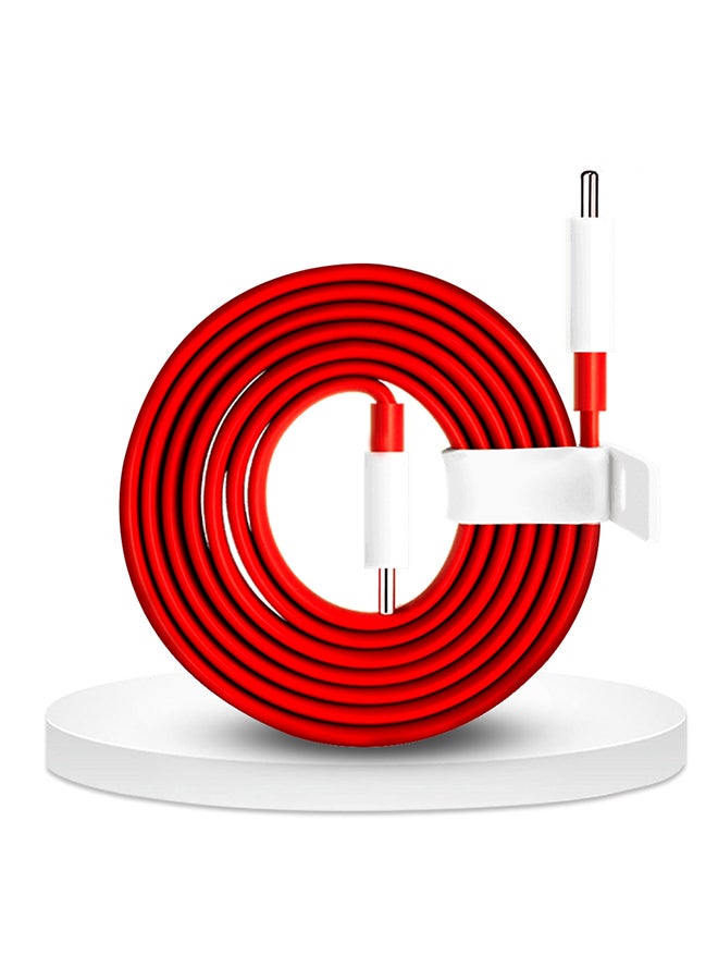 OnePlus Original Type C Warp Charging Cable Quick Charge PD Type C To Type C Dash Charging Cable 1M Red - Image 4