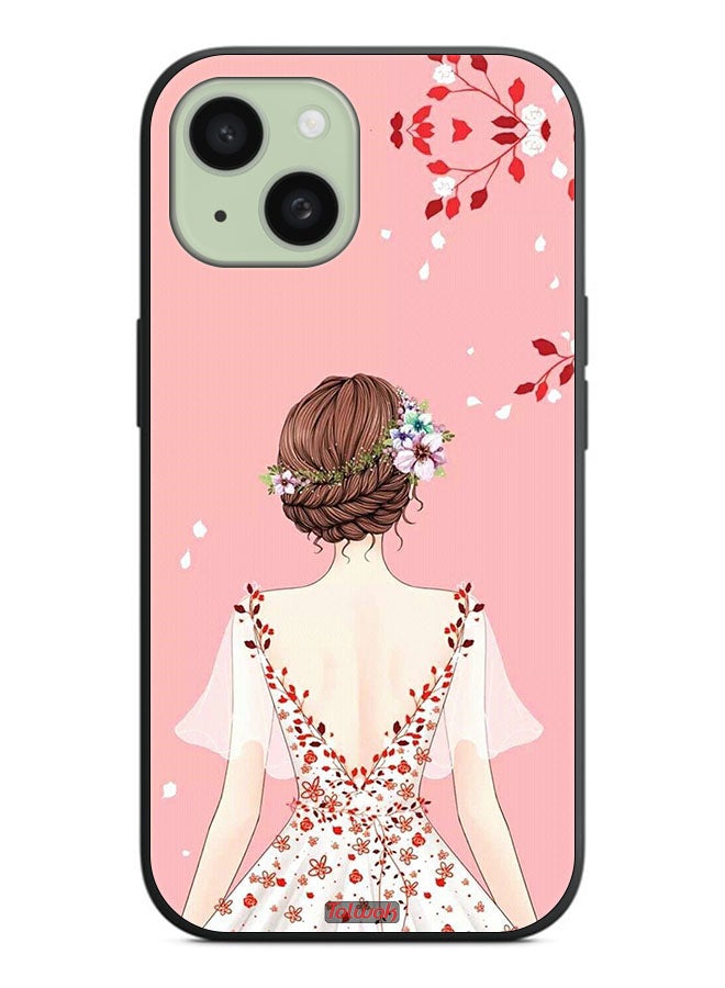 Tolwak Apple iPhone 15 Plus Protective Case Cover Standing Girl Art - Image 2