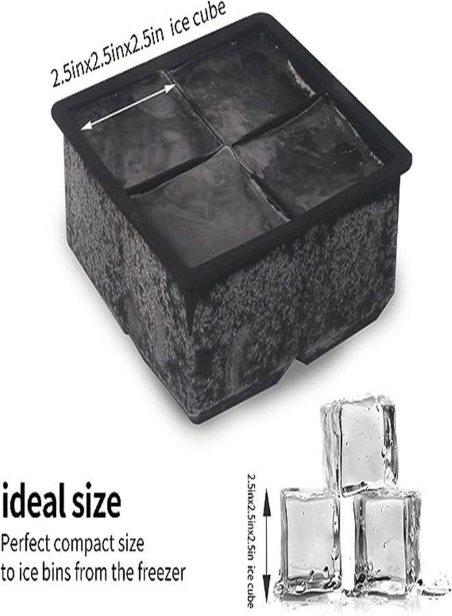 Goolsky قالب مكعبات الثلج العملاقة بحجم 2.5 بوصة - متوافق مع الويسكي، الكوكتيلات والسكوتش - ثلج غير سام قابل لإعادة الاستخدام مع تصميم سهل الإخراج، سيليكون متين للحفلات، الحانات المنزلية، المشروبات - صانع ثلج ثقيل-duty للمطبخ والحفلات - Image 3