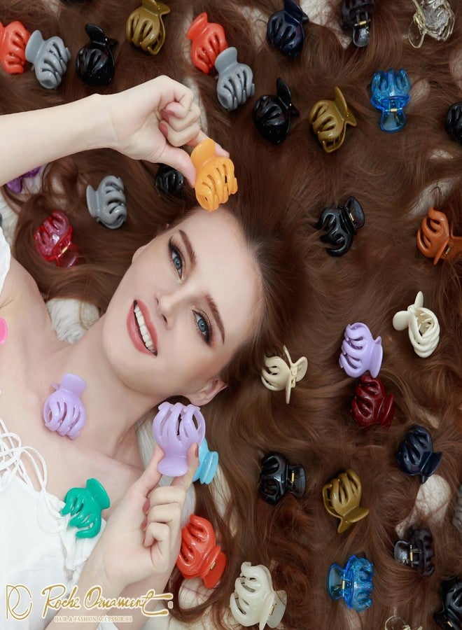 RC ROCHE ORNAMENT 6 Pcs Womens Hair Pumpkin Interlocking Teeth No Slip Secure Grip Strong Solid Ladies Beauty Accessory Classic Clamp Jaw Claw Clip, Large Transparent Multicolor - Image 3