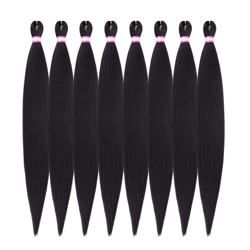Dorsanee Pre Stretched Braiding Hair 8 Packs 36 Inch Natural Black Color Long Professional Hair for Braiding Twist Braids Itch Free Hot Water Setting Yaki Straight Synthetic Hair Extensions 1B