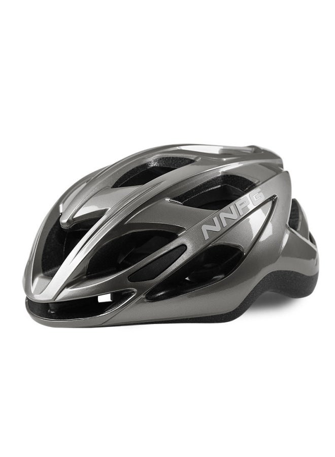 Azeng Nnpg Bicycle Helmet for Men and Women - Matt Titanium Gray with Taillight, One-Piece Molding, Adjustable Head Circumference