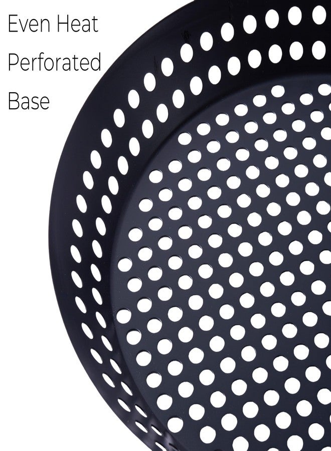 FAQQI 12-Inch Kozmatik Grill Pan Stovetop Turkish - Black Non-Stick Carbon Steel Grill Basket Vegetable with Handle | Vegetable Charring Pan for Stovetop & Grill - Image 5