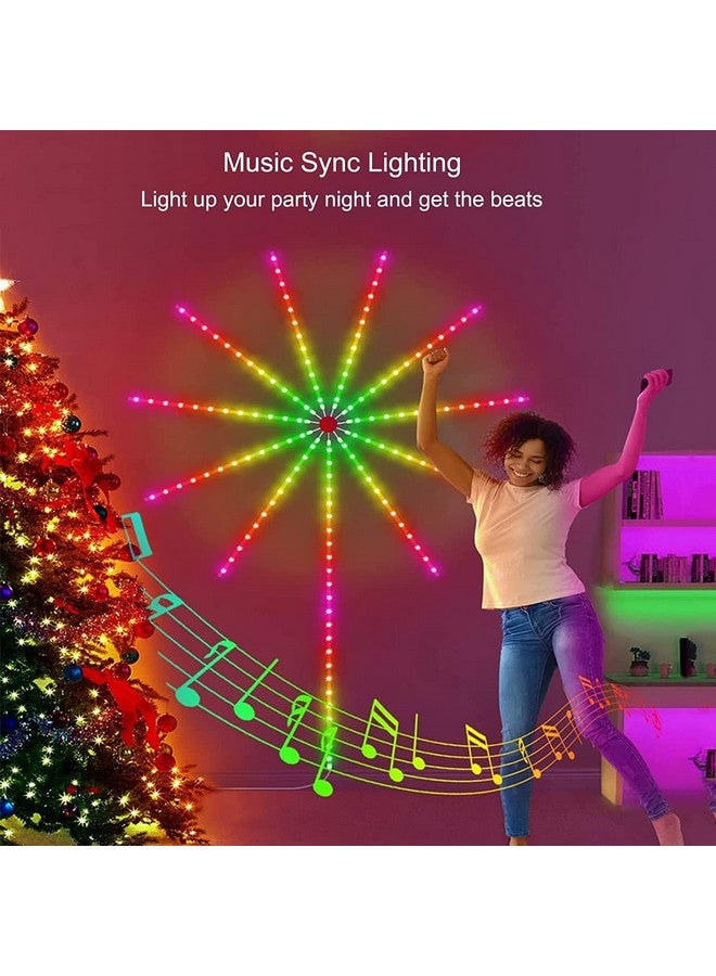 Litehom إضاءة لايت هوم ستاربرست، تصميم 12 نجمة ساطعة مع إضاءة بطول 10 أقدام تعمل بواسطة USB ومقاومة للماء لعيد الديوالي، تزيين المنزل، عيد الميلاد، رأس السنة، إضاءة غرفة النوم (ألعاب نارية)  - Image 4
