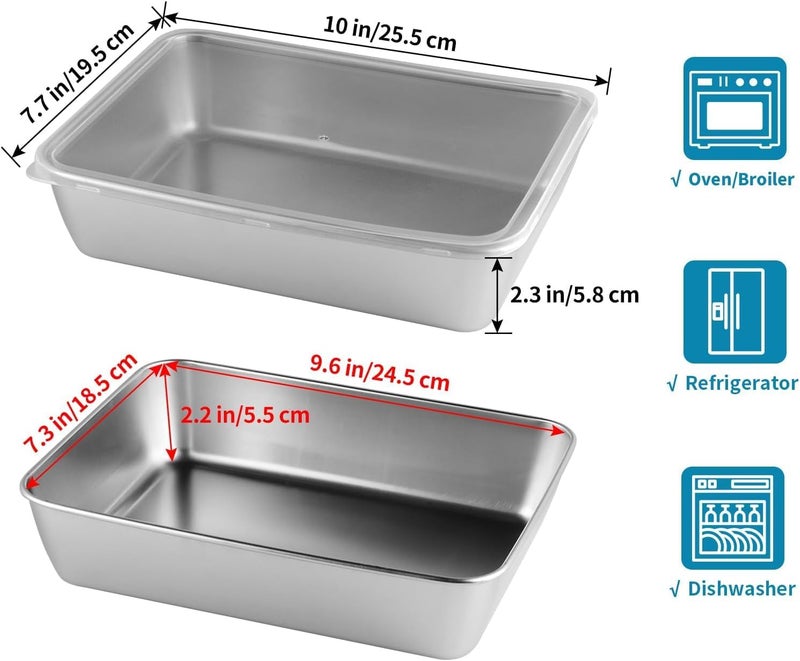 MYLIFEUNIT MyLifeUnit 4 Pcs Stainless Steel Food Containers with Clear Lids, Stackable Snack Storage Boxes, Deli Meat Keeper for Refrigerator or Picnic, BBQ Party, Office, Gym Lunch - Image 3