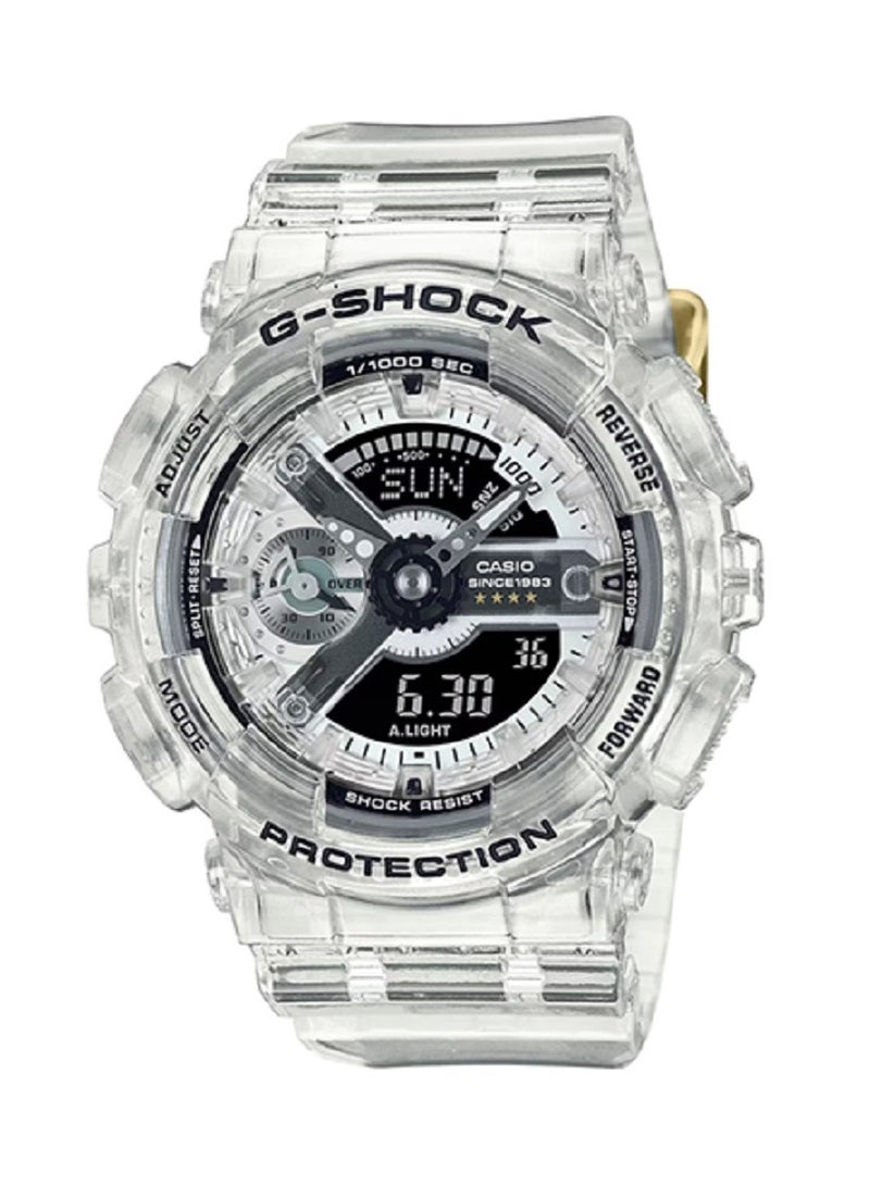 Casio Women Watch- G-SHOCK 40th Anniversary CLEAR REMIX Digital Analog White Dial Resin Transparent Band GMA-S114RX-7ADR. - Image 1