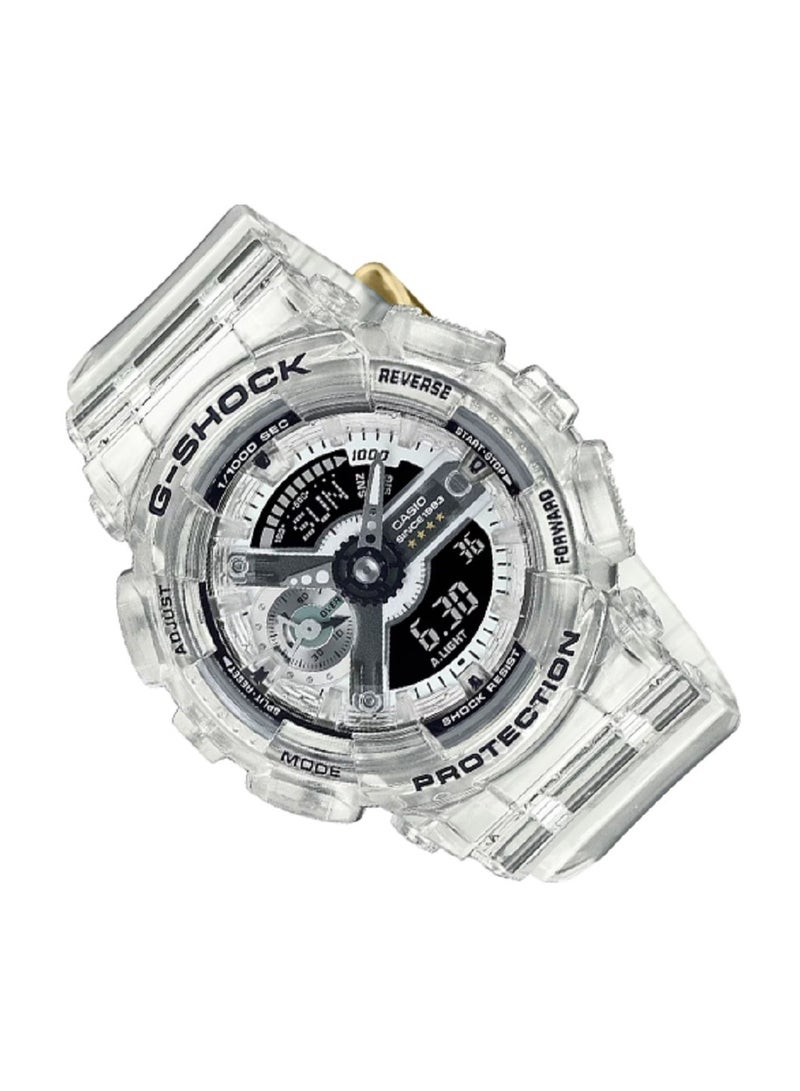 Casio Women Watch- G-SHOCK 40th Anniversary CLEAR REMIX Digital Analog White Dial Resin Transparent Band GMA-S114RX-7ADR. - Image 3