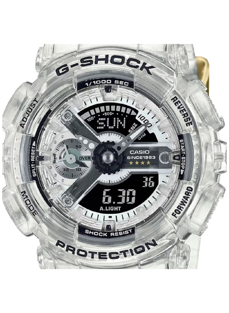 Casio Women Watch- G-SHOCK 40th Anniversary CLEAR REMIX Digital Analog White Dial Resin Transparent Band GMA-S114RX-7ADR. - Image 4