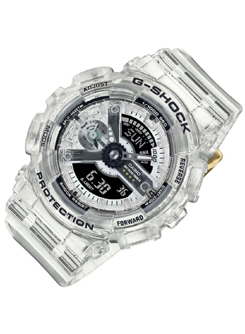 Casio Women Watch- G-SHOCK 40th Anniversary CLEAR REMIX Digital Analog White Dial Resin Transparent Band GMA-S114RX-7ADR. - Image 2