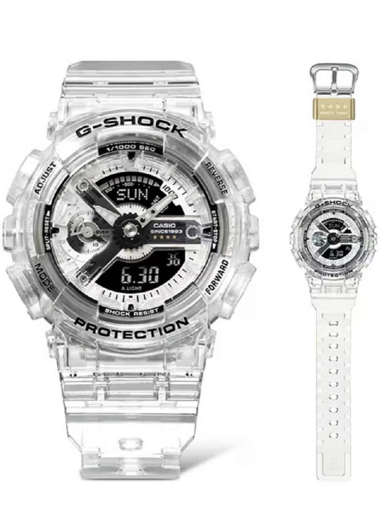 Casio Women Watch- G-SHOCK 40th Anniversary CLEAR REMIX Digital Analog White Dial Resin Transparent Band GMA-S114RX-7ADR. - Image 5