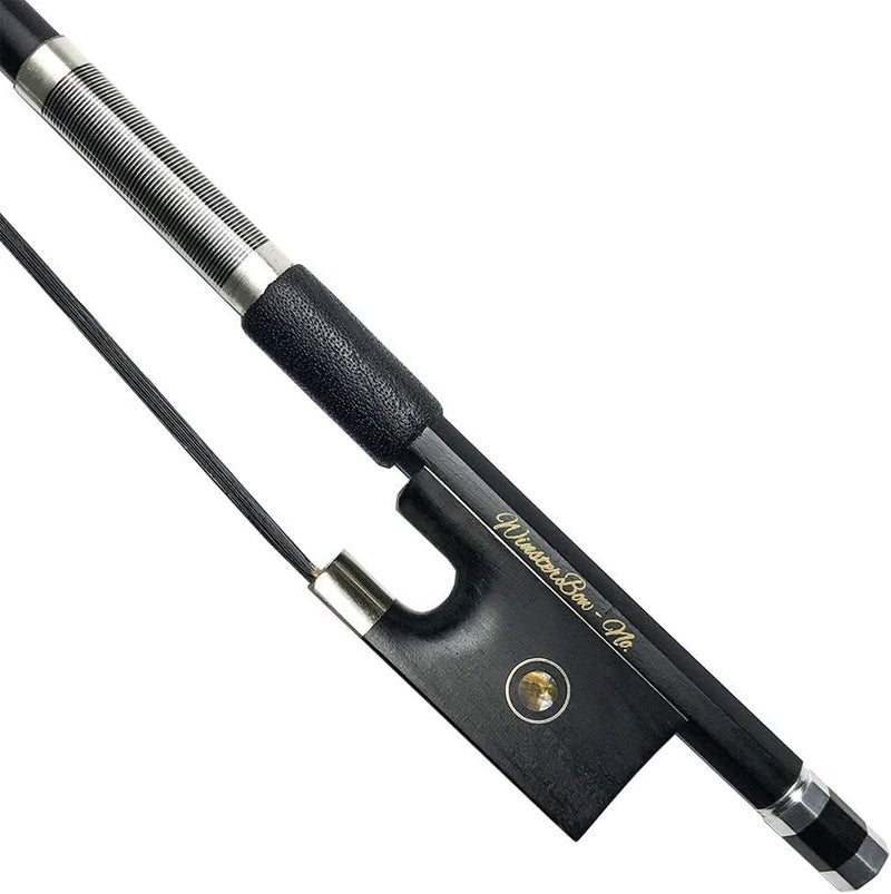 WinsterBow Carbon Fiber Violin Bow 1/4 Size Violin Bow Unbleached Black Horse Hair - Image 1