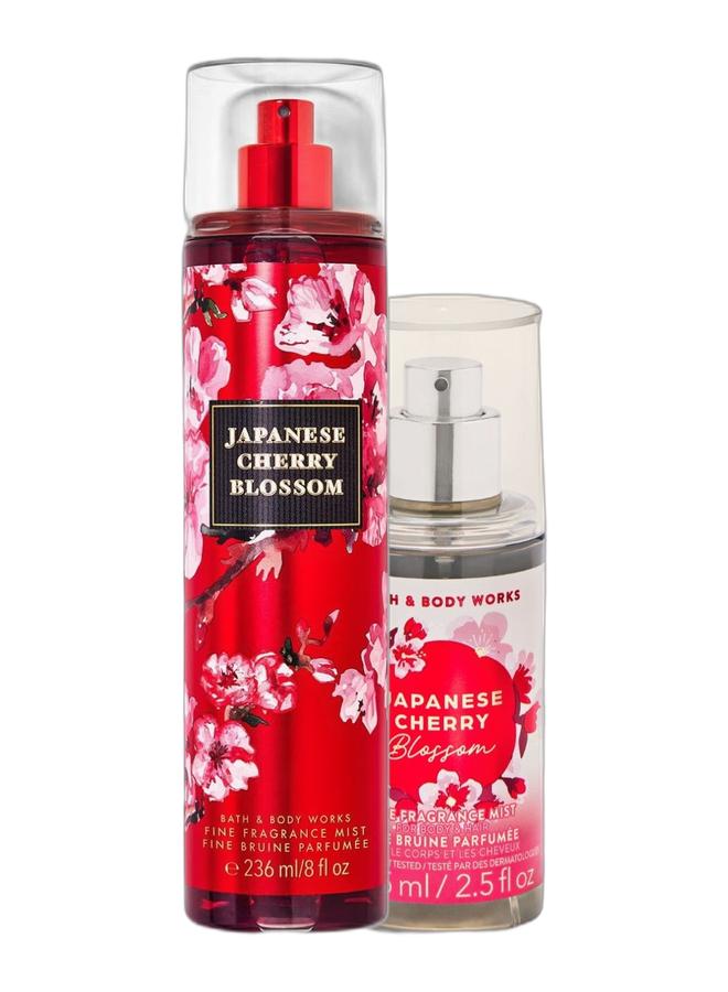 Bath & Body Works Japanese Cherry Blossom Mist & Japanese Cherry Blossom Travel Size Fine Fragrance Mist Bundle - Image 1