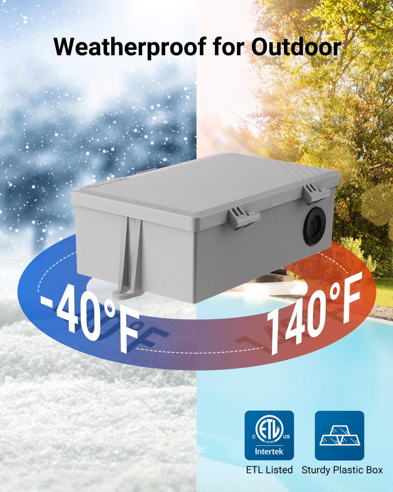 DEWENWILS Pool Pump Timer, Digital Timer Box, 2HP 40A 120-277 VAC, 7-Day 20 ON/Off Programmable Timer Switch for Water Heater, Pool Pump, SPA, Motor, ETL Listed Gray - Image 4