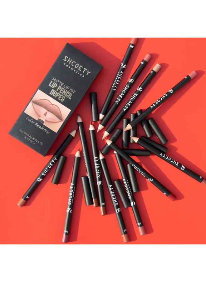 SHCOETY 12 Color Matte Lipstick Lip Liner Set Nude Long Lasting Non-Stripping, Ideal Gift For Mother's Day Makeup Set - Image 3
