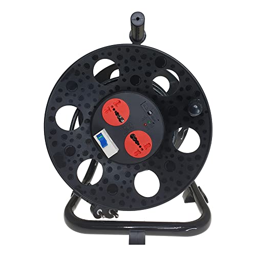 MX 50 M Retractable Industrial Cable Reel Drum – 3‐Pin Plug, 2 Universal Sockets, 6 A & 32 A MCB Switch, EV Charger Extension Board Winner - Image 3