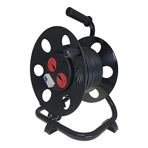 MX 50 M Retractable Industrial Cable Reel Drum – 3‐Pin Plug, 2 Universal Sockets, 6 A & 32 A MCB Switch, EV Charger Extension Board Winner - Image 2