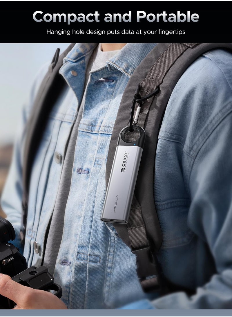 أوريكو 1 تيرابايت SSD خارجي يصل إلى 1050 ميغابايت/ثانية، معلقة فتحة التصميم المحمولة الحالة محرك، USB C&A 2 في 1 كابل، مخزن موثوق به للهاتف الذكي Type-C، أجهزة الكمبيوتر المحمولة C10.  - Image 2