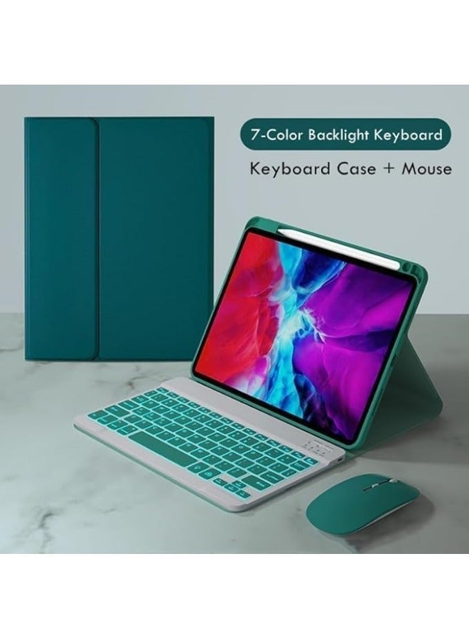 غلاف لوحة مفاتيح لاسلكية متوافق مع جهاز Xiaomi Mi Pad 6 / Pro 11 Inch 2023 ومزود بحامل للقلم، خلفية بإضاءة متعددة الألوان وماوس. - Image 2