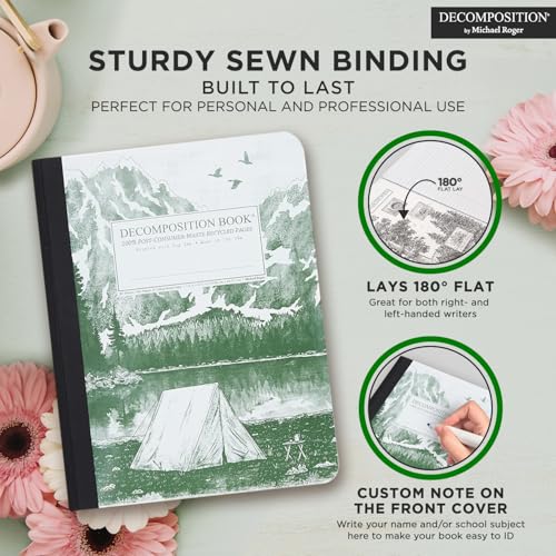 Decomposition Mountain Lake College Ruled Composition Notebook - 9.75 x 7.5 Journal with 160 Lined Pages - Notebooks for School Supplies, Home & Office - 100% Recycled Paper - Made in USA - Image 5