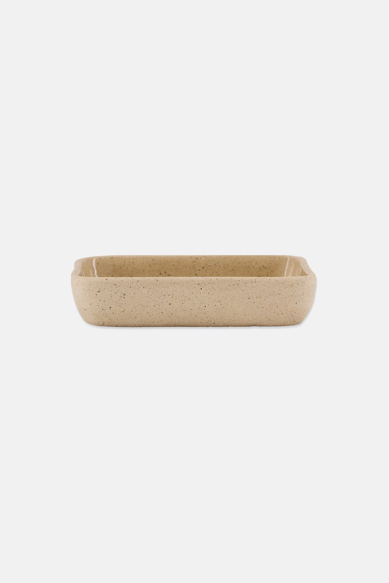 Muy Mucho Stoneware Soap Holder 13,5 x 9,5 x 2,8 cm, Tan - Image 1