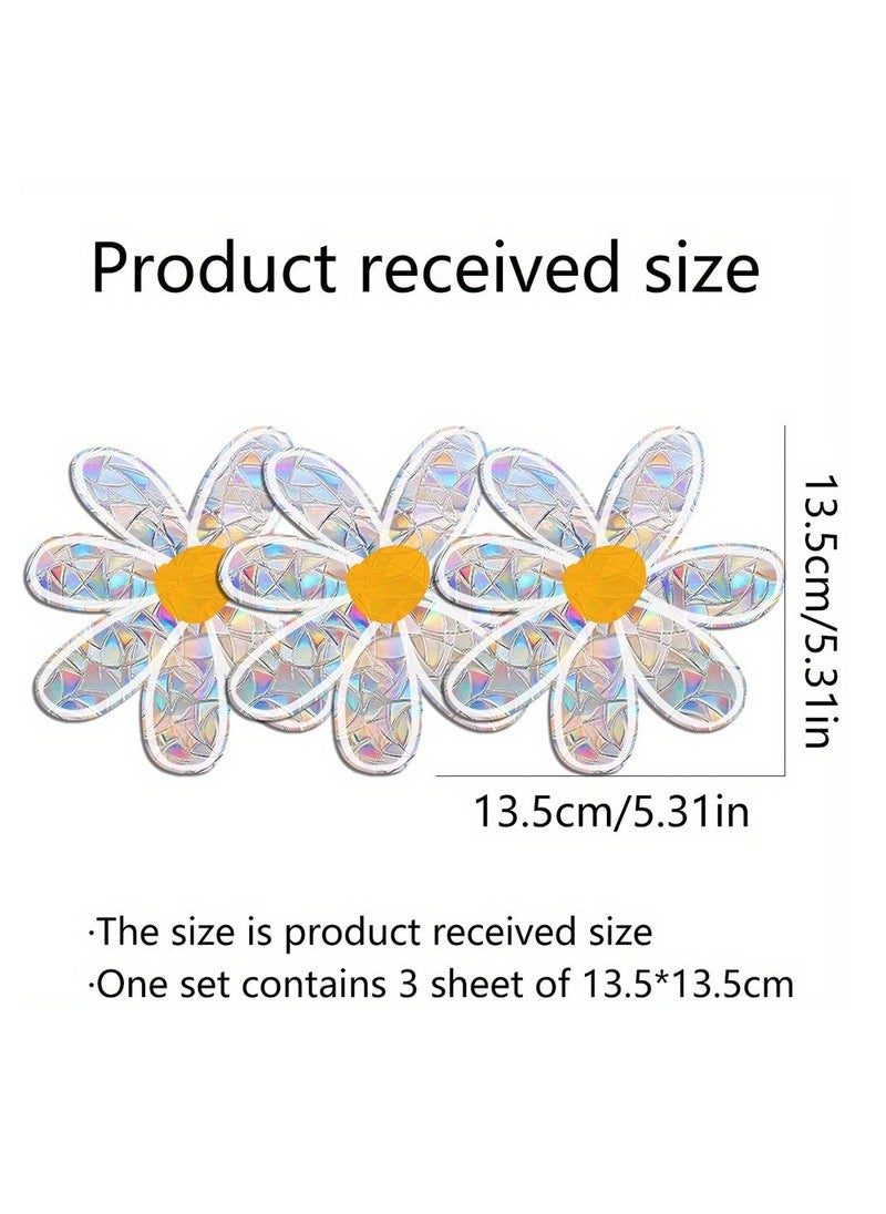 Generic 3 Sheets Double Sided Pattern 3D Window Decal, Static Cling Removable Wall Sticker, Glass Sliding Door DIY Sticker, Home Office Decoration, Living Room Bedroom Window Art Sticker  - Image 3