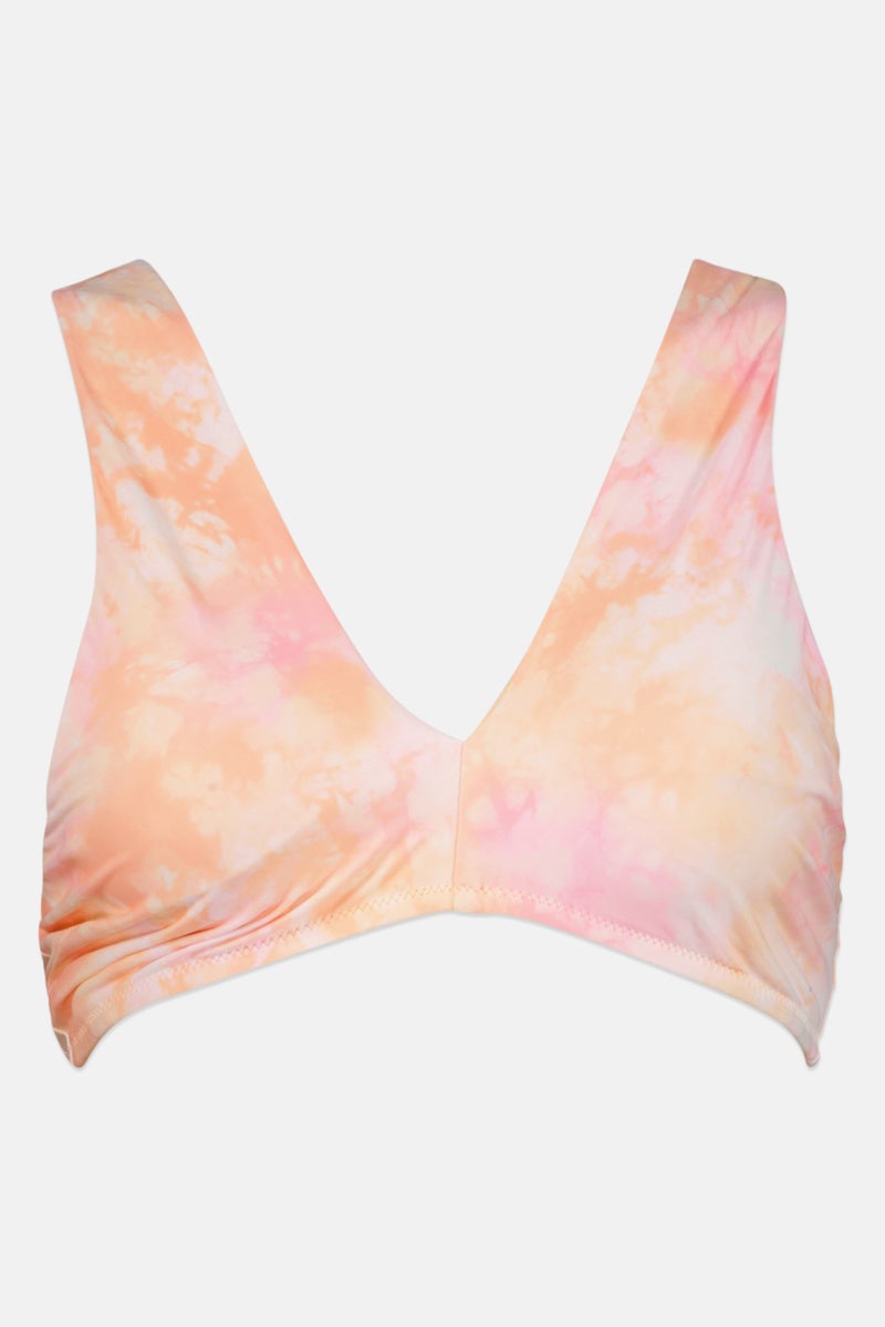 Aerie Women Marble Print Criss Cross Padded Bikini Top, Peach  - Image 1