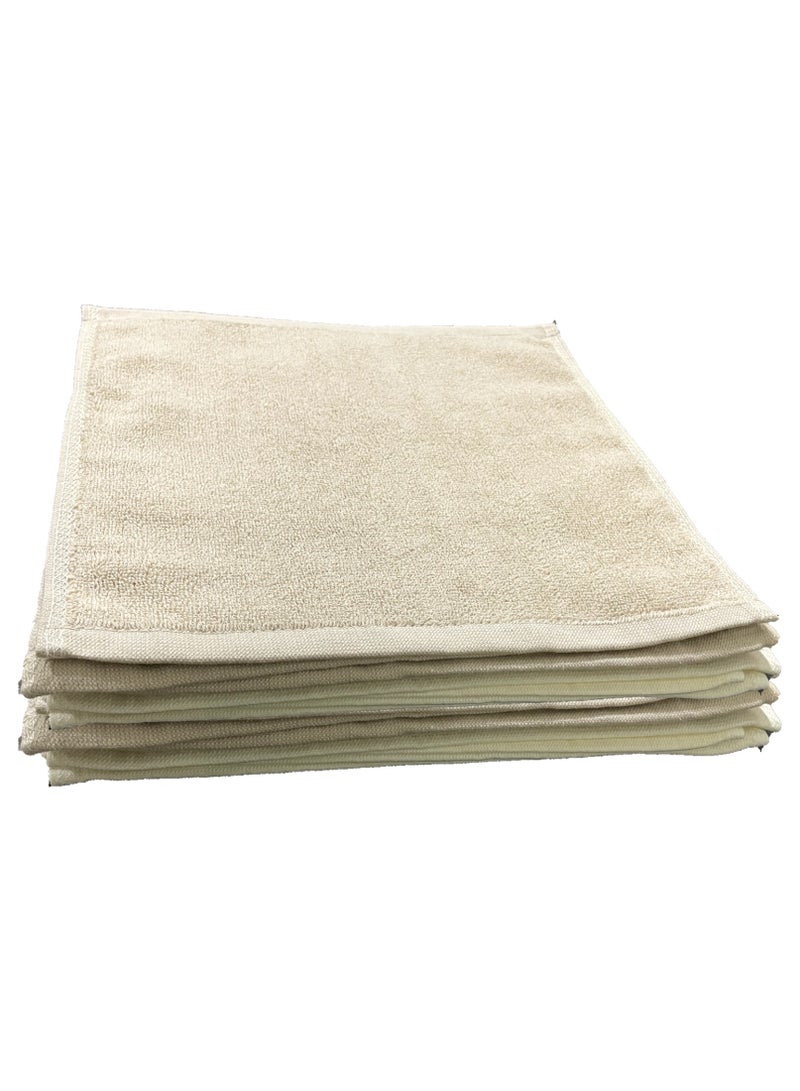 MAXQON 6-Pieces Towel Set - 100% Cotton 600 GSM, 1xBath Towel(70x140cm), 1xHand Towel(45x75cm), 4xFace Towel(30x30cm), Highly Absorbent Super Durable, Color-Beige  - Image 5
