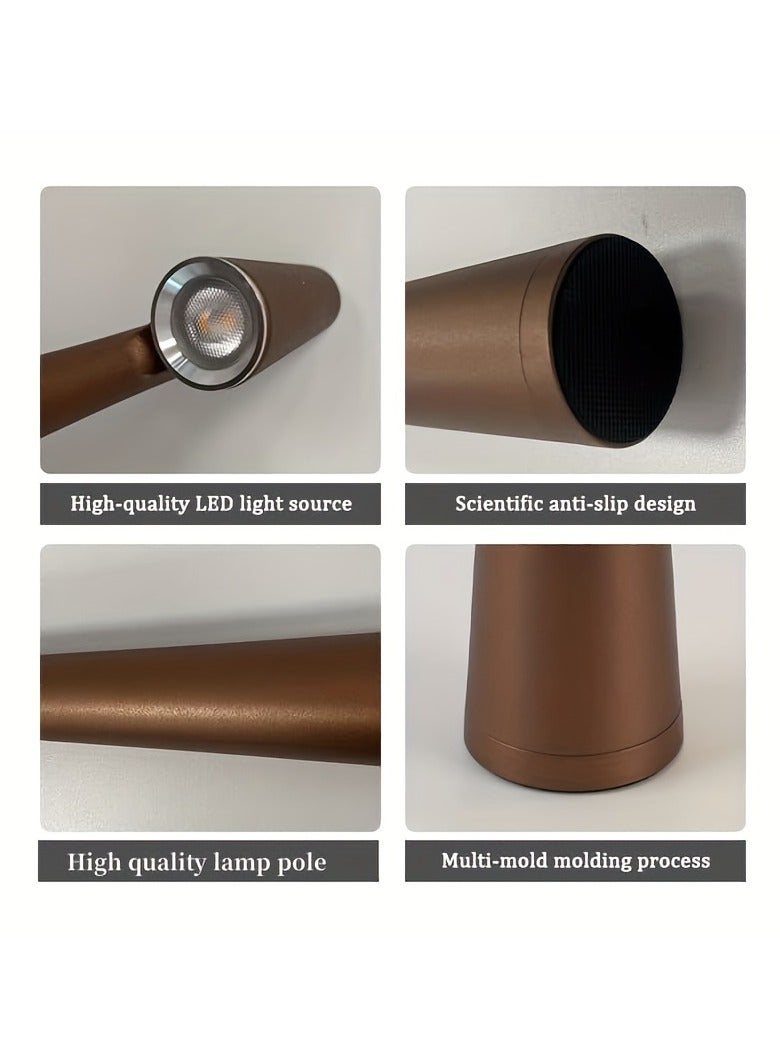 AROAQ Minimalist Creative Touch Night Light – Rechargeable Art Deco Table Lamp for Bedroom Bedside, Pagoda Shade Design, Battery Powered - Image 2