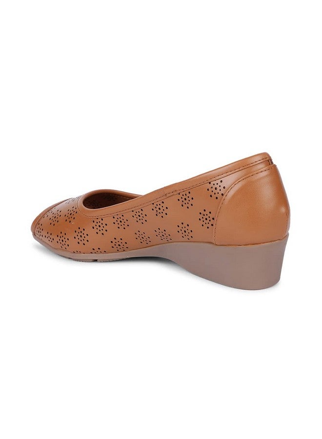 Bata Womens Sarina Peeptoe Ballerinas, (6514041), 5 Brown - Image 2