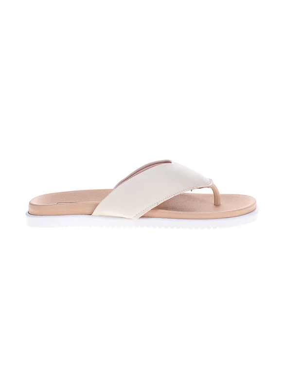 موليكا Moleca Ladies Flat Sandals Off White | Made In Brazil