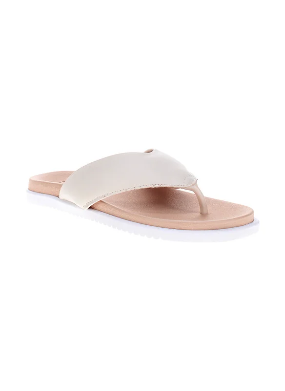 موليكا Moleca Ladies Flat Sandals Off White | Made In Brazil