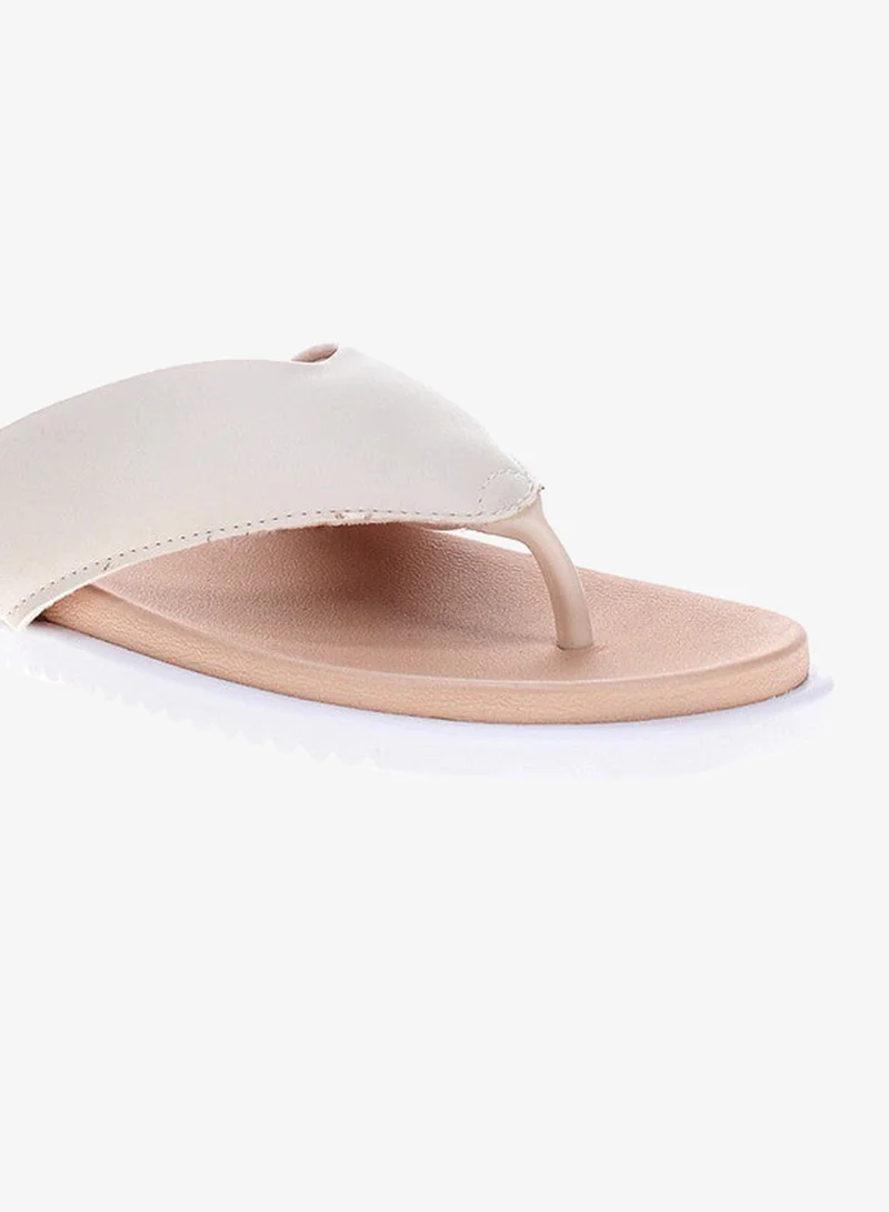 Moleca Off white Moleca Ladies Flat Sandals Off White | Made In Brazil for Women | Best Price UAE