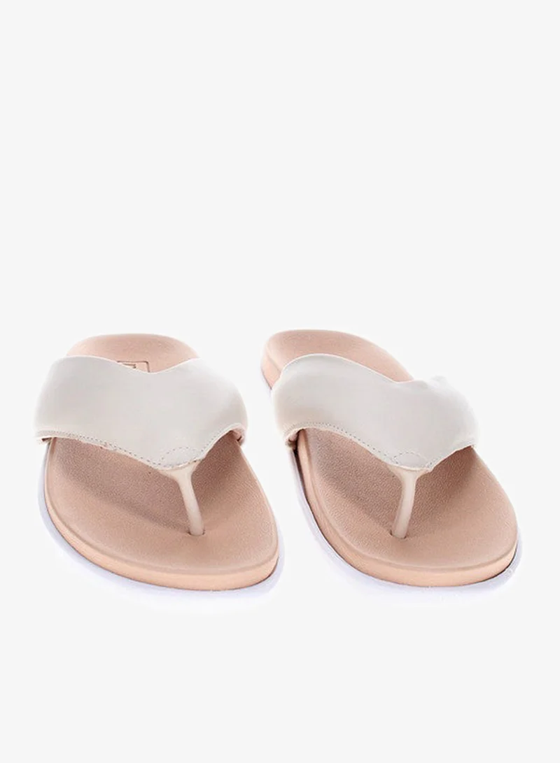 Moleca Off white Moleca Ladies Flat Sandals Off White | Made In Brazil for Women | Best Price UAE