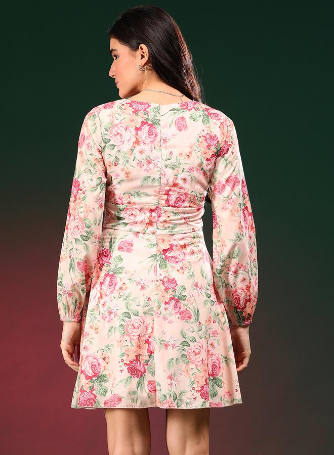 كوتي فستان مربع بياقة مزهر - Image 3