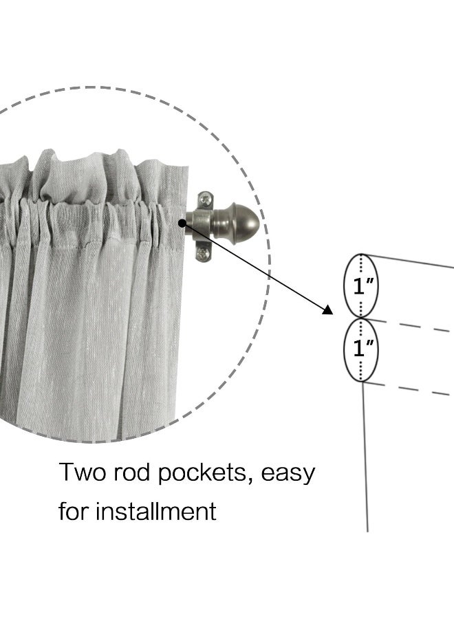 H.VERSAILTEX HVERSAILTEX French Door Curtains with Linen Texture for Sidelight Sheer Window Voile Panel Door Curtains for Light Filtering with Tieback 1 Panel Width in 52 Inches  Dove - Image 5