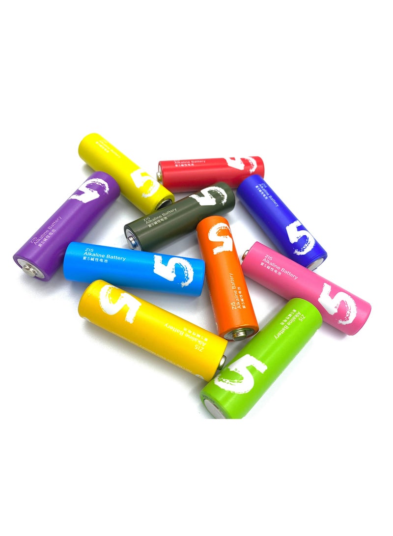 بطارية ايه ايه قوس قزح عبوة من 10 قطع 1.5 فولت تقنية مقاومة للتسرب رباعية الأضعاف خلية قلوية من الزنك والمنجنيز وثاني أكسيد قوس قزح - Image 1