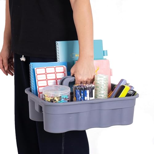 Carepure Caddy Bucket | 2-Compartment Industrial Caddy Bucket, Bathroom & Tool Organizer (Grey) - Image 5