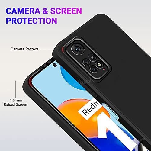 LIRAMARK Silicone Soft Back Cover Case for Xiaomi Redmi Note 11 (4G)/ Xiaomi Redmi Note 11S (4G) (Black) - Image 3