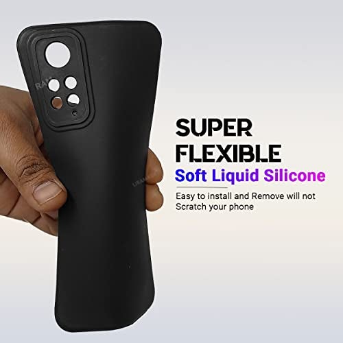 LIRAMARK Silicone Soft Back Cover Case for Xiaomi Redmi Note 11 (4G)/ Xiaomi Redmi Note 11S (4G) (Black) - Image 4