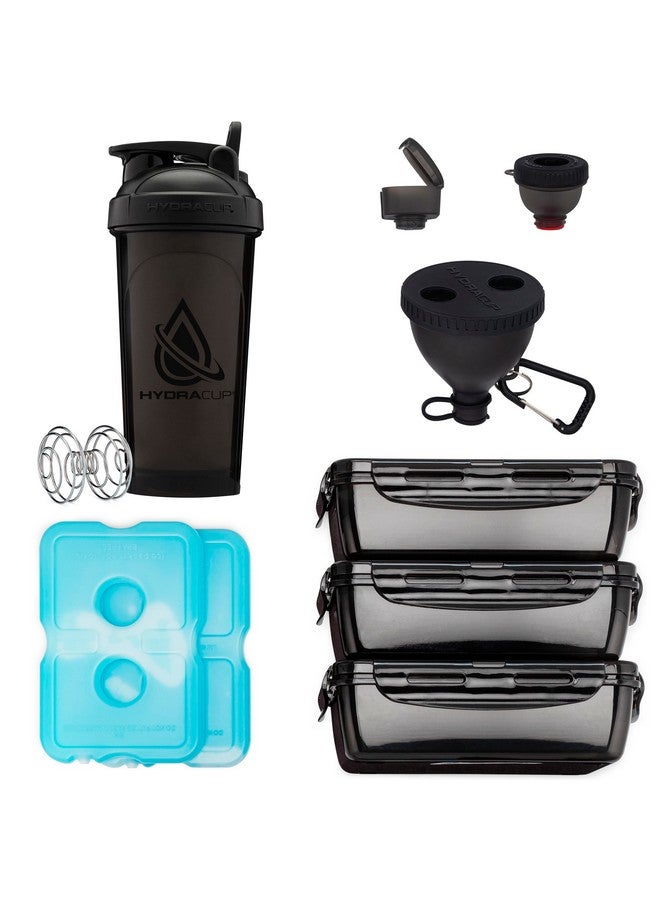 Hydra Cup Insulated Lunch Bag with Containers - Meal Prep Bag Included Ice Packs, Shaker Bottle, Protein Funnels & Luggage Strap, Travel Meal Bag, Meal Prep Lunch Box - Image 3