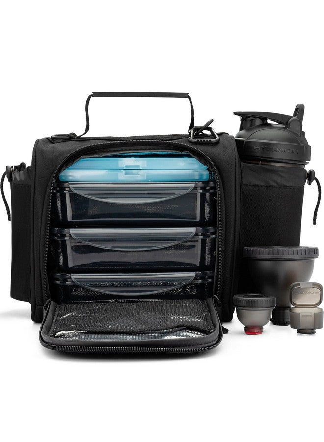 Hydra Cup Insulated Lunch Bag with Containers - Meal Prep Bag Included Ice Packs, Shaker Bottle, Protein Funnels & Luggage Strap, Travel Meal Bag, Meal Prep Lunch Box - Image 1