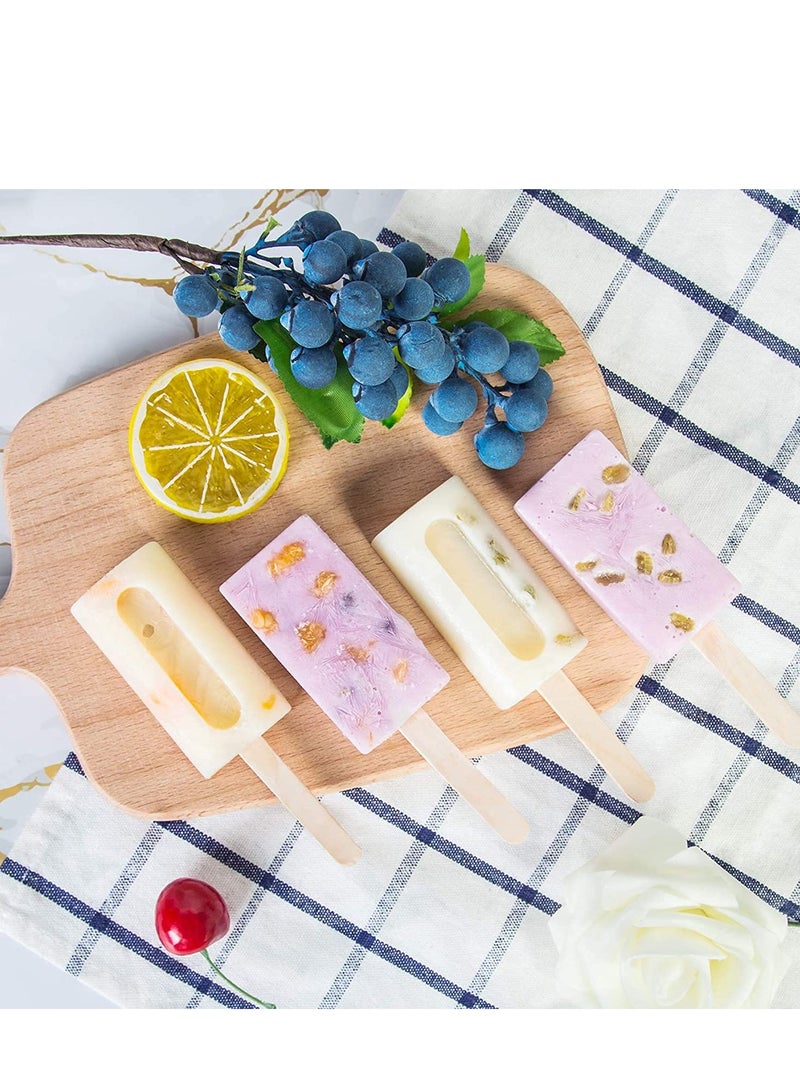 SOLARAE 2 Pack Popsicle Moulds Homemade Ice Silicone for Kids Easy Release Cake Mold with 50 Wooden Sticks Bags Sealing Lines - Image 4