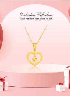 Exquisite 22K Gold Heart Pendant Necklace - pzsku/Z2B09C65B8B73D75DFB0FZ/45/_/1706689735/f023b7a8-7b18-4d75-ae58-bfd2403d2bfa