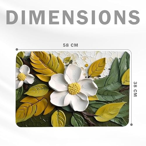 Yellow Weaves Rubber 3D Patterned Anti Slip Water Soaking Rectangular Floor Mat,Water Absorbent Non Slip Quick Dry Mat for Bathroom,Door Mat for Home,Kitchen,Office(Pack of 1),Champo,Multicolor - Image 5
