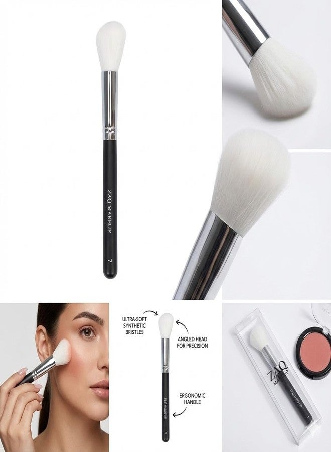 زاك فرشاة كونتور بزاوية من ZAQ، فرشاة كونسيلر صناعية لمزج وتثبيت مستحضرات التجميل السائلة والكريمية والبودرة (فرشاة بزاوية) - Image 3