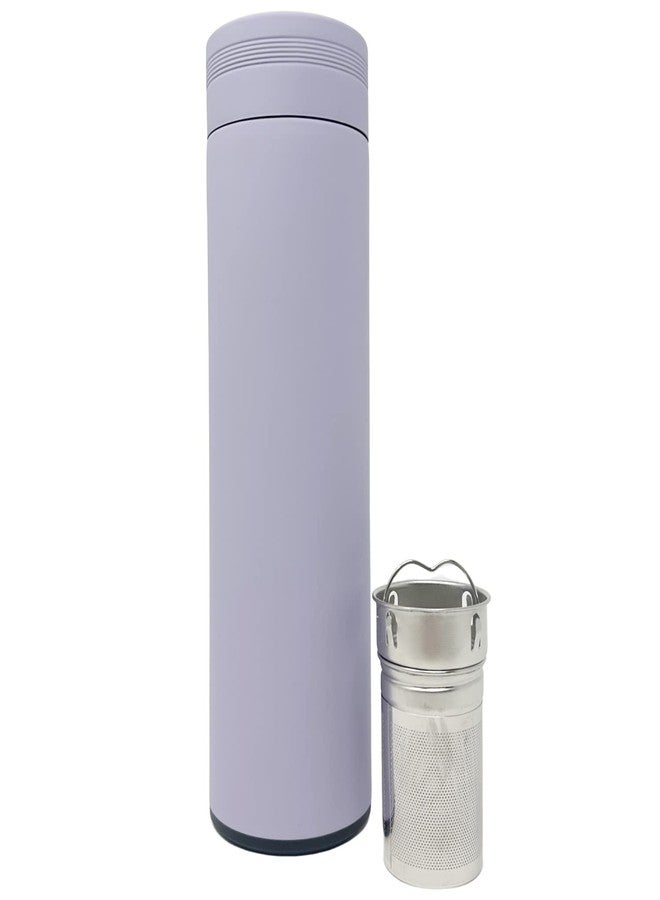 supple Tea Infuser Bottle with Tea Strainer - 450 ml Stainless Steel Bottle - Insulated Water Bottle - Portable Travel Mug - Tea Tumbler (Light Purple) - Image 2