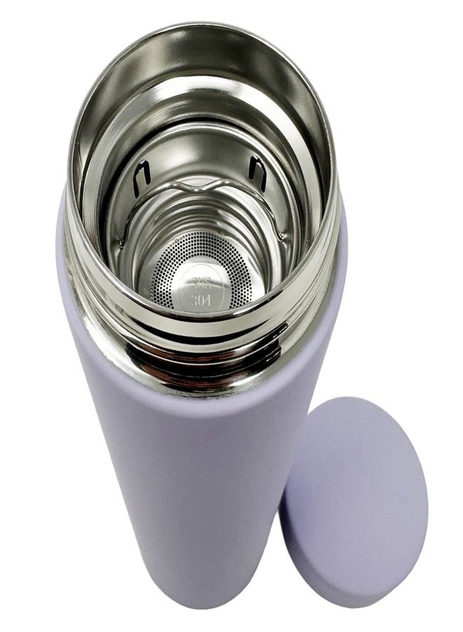 supple Tea Infuser Bottle with Tea Strainer - 450 ml Stainless Steel Bottle - Insulated Water Bottle - Portable Travel Mug - Tea Tumbler (Light Purple) - Image 3