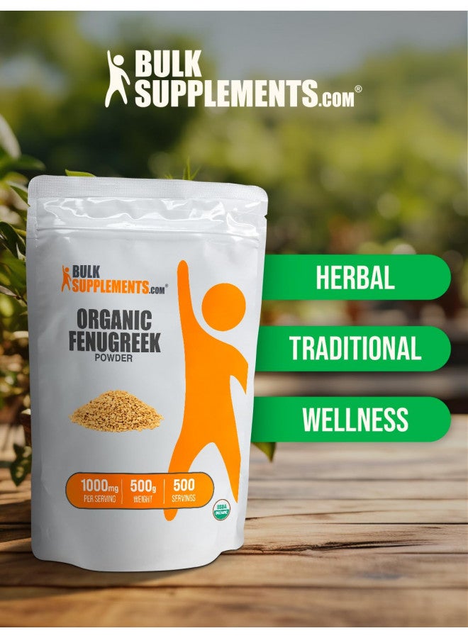 BULKSUPPLEMENTS.COM Fenugreek Powder - Sourced from Fenugreek Seeds (Trigonella foenum-graecum) - Gluten Free - 1000mg per Serving, 500 Servings (500 Grams - 1.1 lbs) - Image 1
