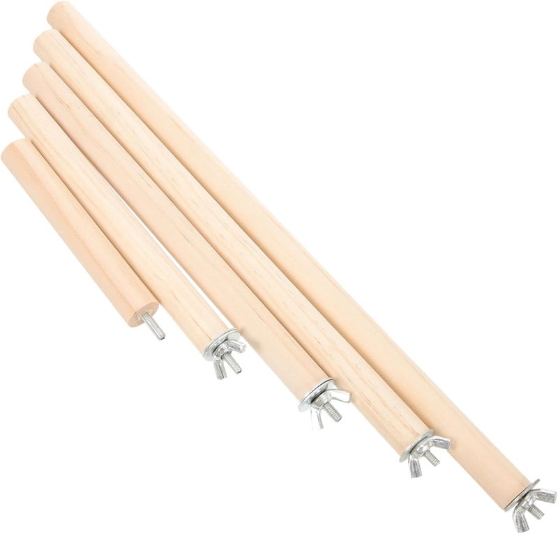 Toddmomy 5pcs Parrot Standing Pole Bird Cage Stand Wooden Parakeet Perch Bird Claw Grinding Stick Parakeet Perch Toy Cage Accessories Stands for Parrots Wood Tree - Image 1