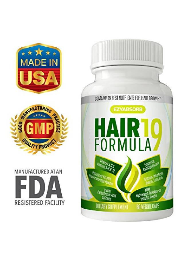 EzyAbsorb Hair Vitamins Scientifically Formulated To Nourish Hair Follicles & Scalp For Thinning Hair, Faster New Hair Growth. Contains Hair Growth Herbals For Longer, Stronger, Thicker Hair  - Image 3